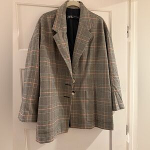 ZARA- Oversized Plaid Blazer, size XS/S